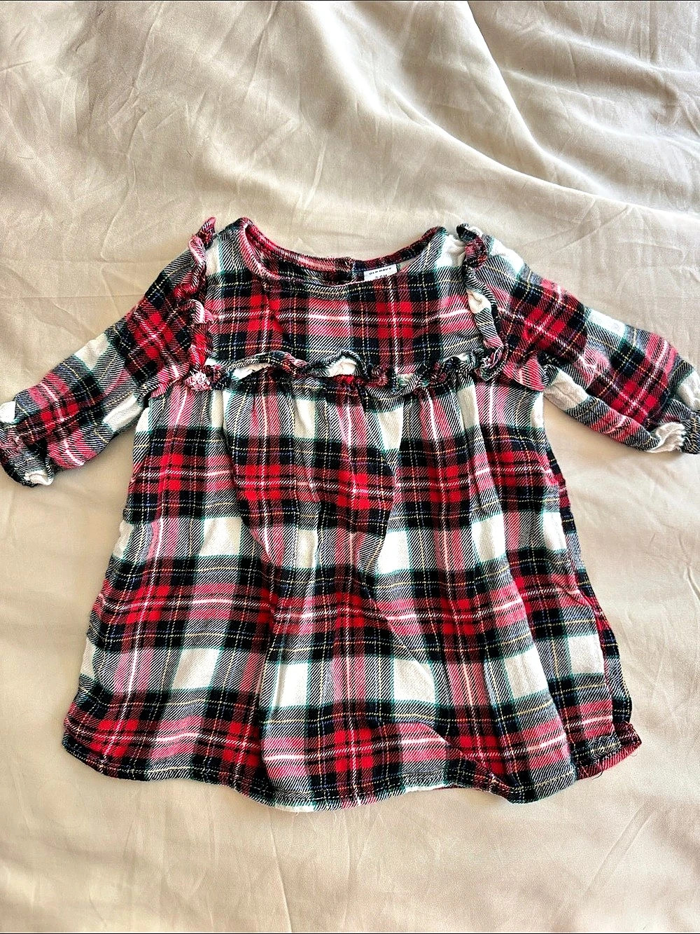 Old Navy Plaid Flannel Ruffle Dress for Baby 3-6M